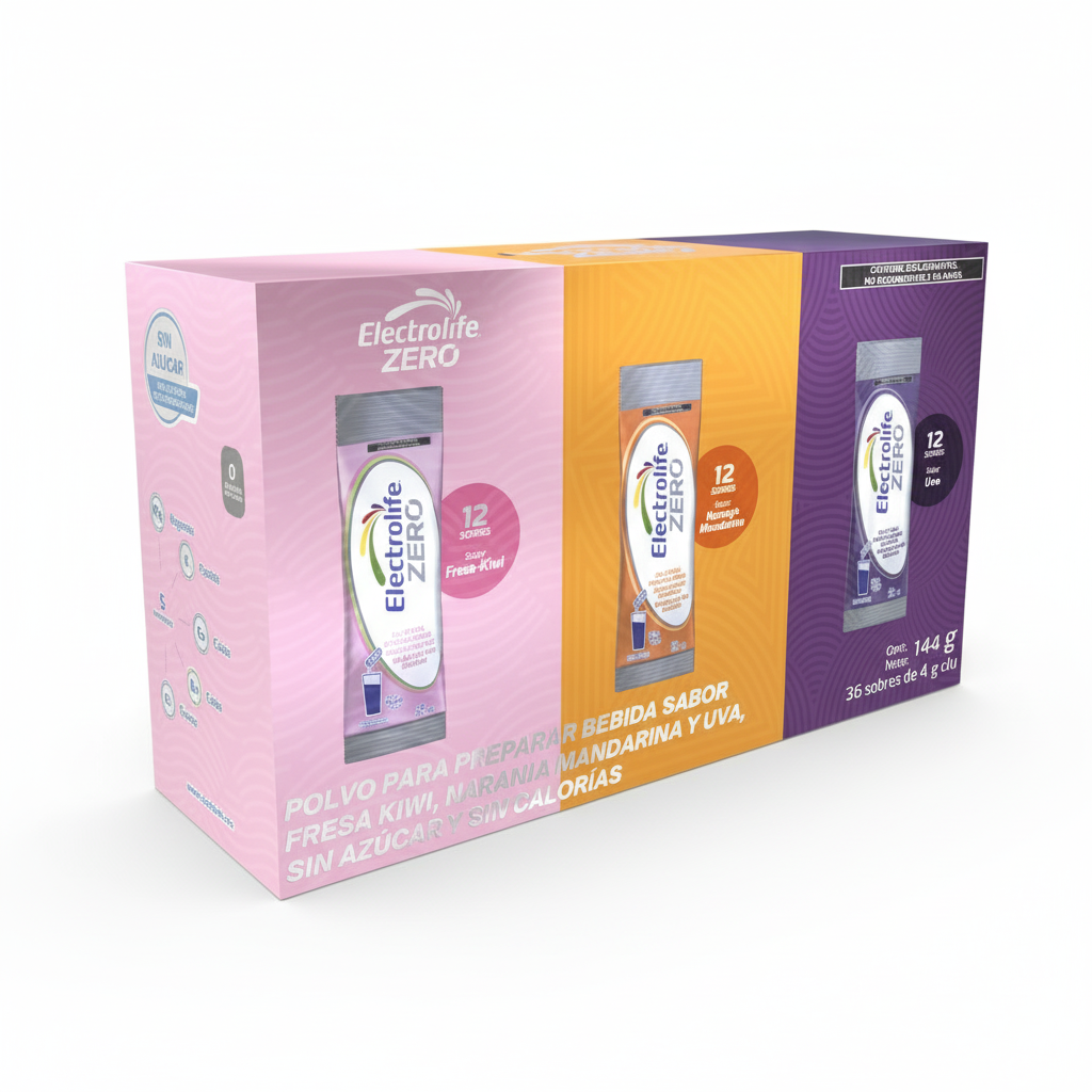 ELECTROLIFE ZERO POLVO 3 SABORES 36 SOBRES